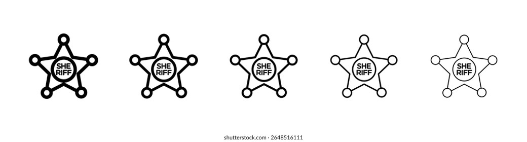 Badge Sheriff ícone preenchido sinal plano conceito para web design.