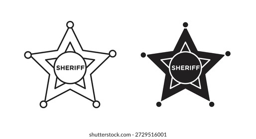 Badge Sheriff icon. filled flat sign for mobile concept and web design