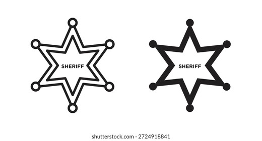 Badge Sheriff icon flat and stroke collection for ui ux work.