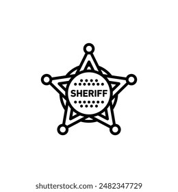 Badge Sheriff Icon Set Law Enforcement Illustrations for Police and Authority