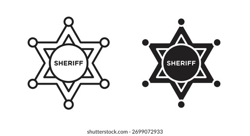 Badge Sheriff ícone simples tendência plana design gráfico moderno logotipo abstrato