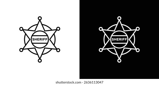 Badge Sheriff ícone símbolo conceito para design gráfico, Site, IU. EPS
