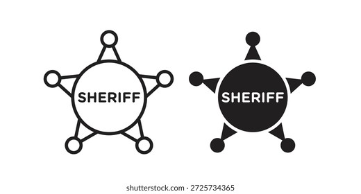 Abzeichen-Sheriff-Symbol für Vorlage. Vektorgrafik-Symbolsatz