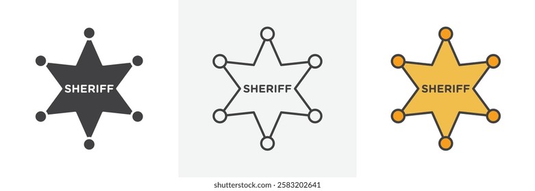 Badge Sheriff icons pack for website designs