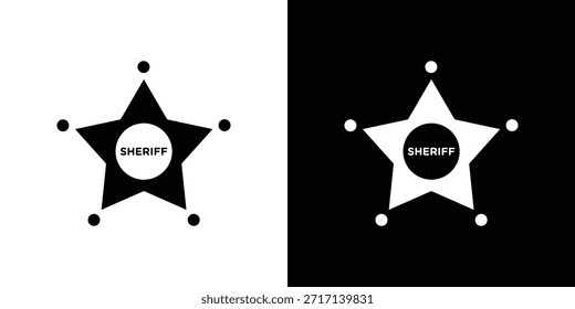 Badge Sheriff ícones conjunto. ícones de vetor projetado em estilo preenchido