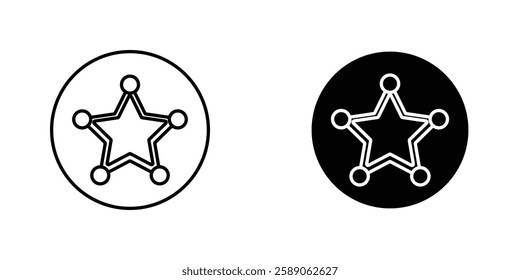 Badge Sheriff icons thin line illustrations designs