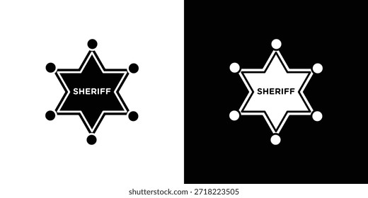Ícones de emblema do xerife. Pixels de símbolo de ilustração de modelo de vetor perfeitos