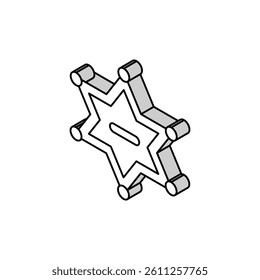 badge sheriff isometric icon vector. badge sheriff sign. isolated symbol illustration