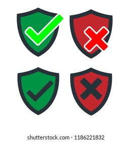 The badge shield is protected and unprotected