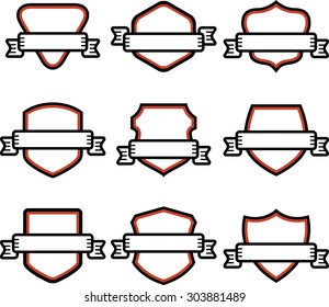 badge shield with ribbon