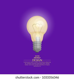 Badge the shining bulb. Concept of the idea and innovation.Vector illustration in flat style.