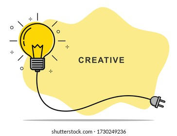 Badge sign template light bulb empty copy space. Concept creative idea and innovation. Vector illustration