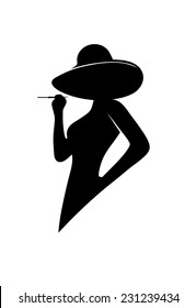 badge silhouette of the glamorous lady