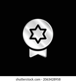 Icono metálico plateado insignia
