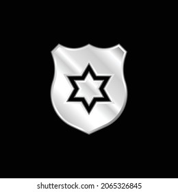 Icono metálico plateado insignia