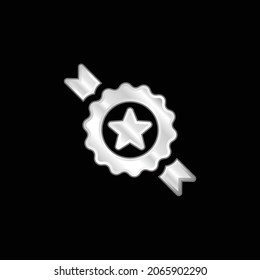 Icono metálico plateado insignia