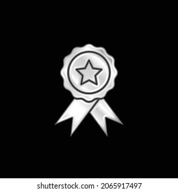 Badge silver plated metallic icon