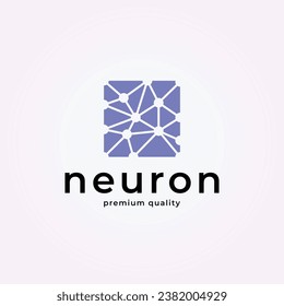 badge simetris abstract neuron logo for medical idea design, brain icon illustration vector