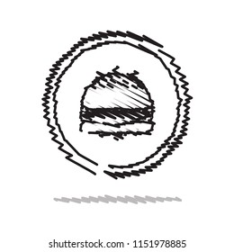 Badge Sketch Burger 02 Vector Eps.10