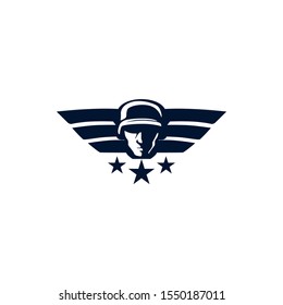 Badge of soldier logo concept vector