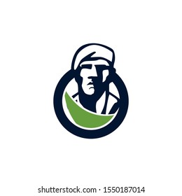 Badge of soldier logo concept vector