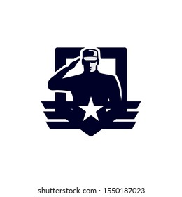 Badge of soldier logo concept vector