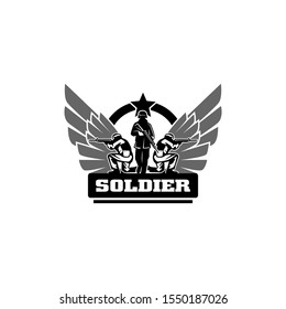 Badge of soldier logo concept vector