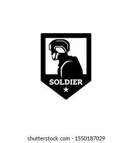 Badge of soldier logo concept vector