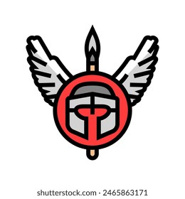 badge soldier roman greek color icon vector. badge soldier roman greek sign. isolated symbol illustration