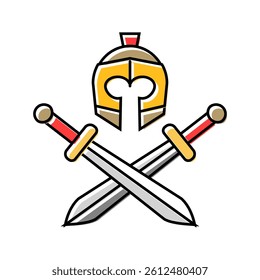 badge soldier roman greek color icon vector. badge soldier roman greek sign. isolated symbol illustration