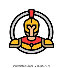 badge sparta warrior color icon vector. badge sparta warrior sign. isolated symbol illustration