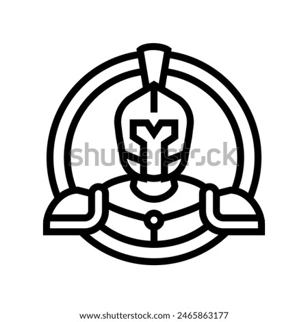 badge sparta warrior line icon vector. badge sparta warrior sign. isolated contour symbol black illustration