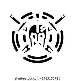badge spartan roman greek glyph icon vector. badge spartan roman greek sign. isolated symbol illustration