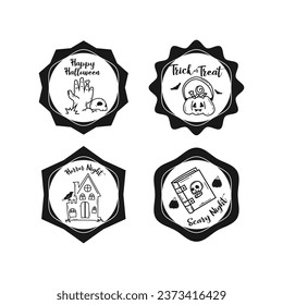 Badge stamp halloween vector design logo collection concept