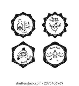 Badge stamp halloween vector design logo collection silhouette