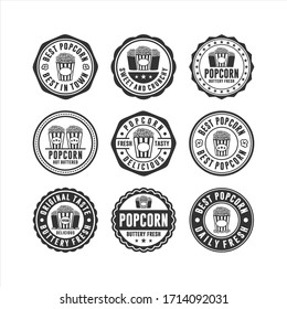 Badge stamp popcorn design collection