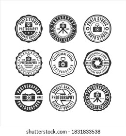 badge stamps photography vector design collection