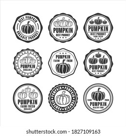 diseño vectorial de calabaza de estampillas de insignia