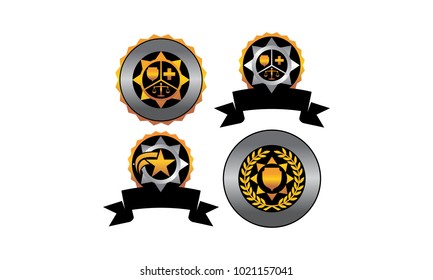 Badge Star Blank Template Set