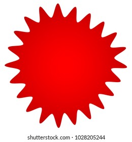 Badge, star burst shape with blank space