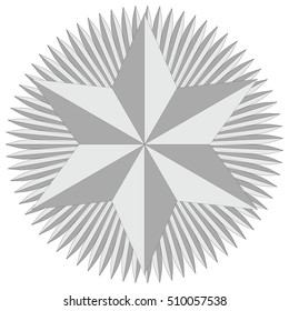 badge star of David, six pointed star cockade in the circle of swords, vector