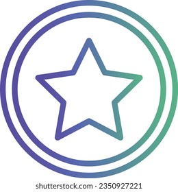 Badge Star Favorite Gradient Line Icon