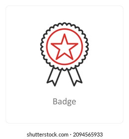 Badge Or Star Badge Icon Concept
