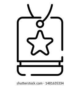 Badge with a star icon. Outline badge with a star vector icon for web design isolated on white background