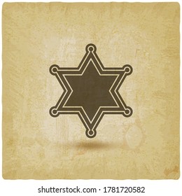 Badge with star on vintage background