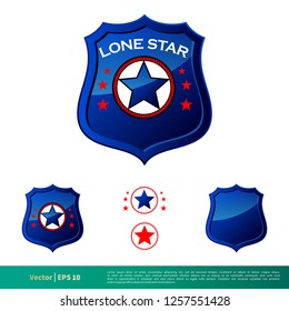 Badge Star Police Department Icon Vector Logo Template Illustration Design. Vector EPS 10.