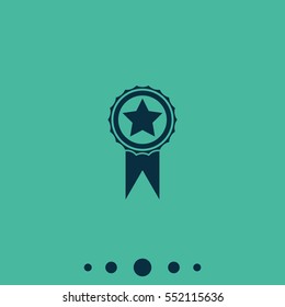 Badge with star and ribbon icon.