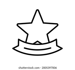 badge star single isolated icon with outline style