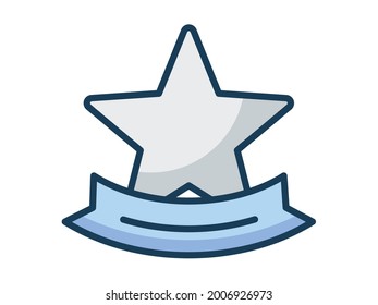 badge star single isolated icon with filled line style