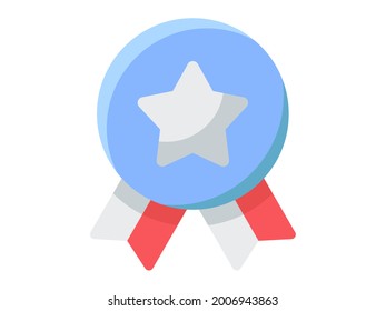 icono aislado de estrella de placa con estilo plano